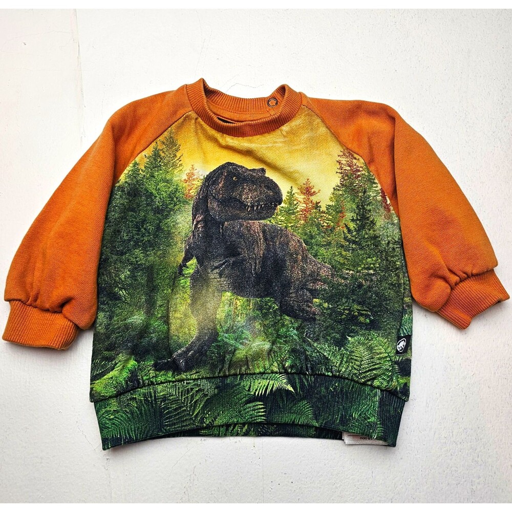 Molo x Jurassic World Dino Fleece Pullover All Over Print Sweatshirt 3-6M TRex